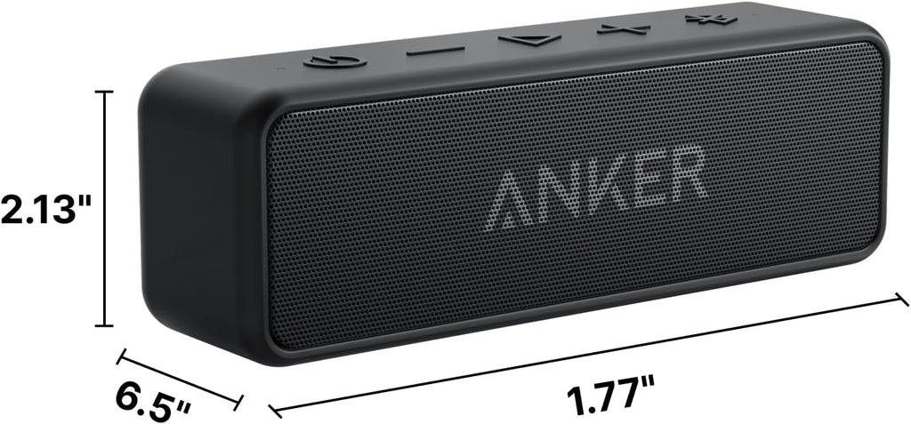 Soundcore 2 Portable Bluetooth Speaker, 24-Hour Playtime, IPX7