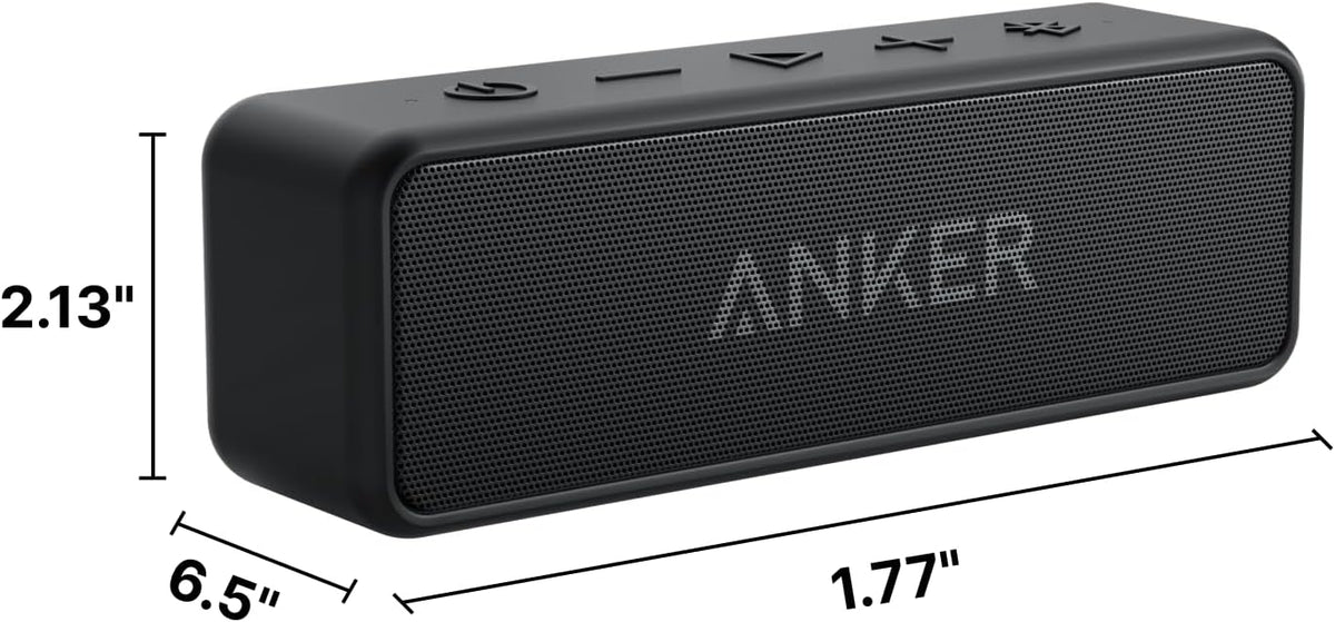 Soundcore 2 Portable Bluetooth Speaker, 24-Hour Playtime, IPX7
