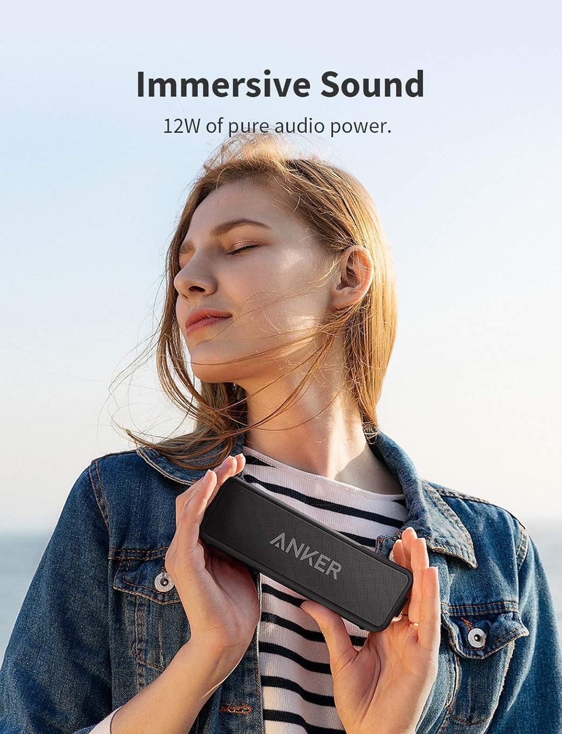 Soundcore 2 Portable Bluetooth Speaker, 24-Hour Playtime, IPX7